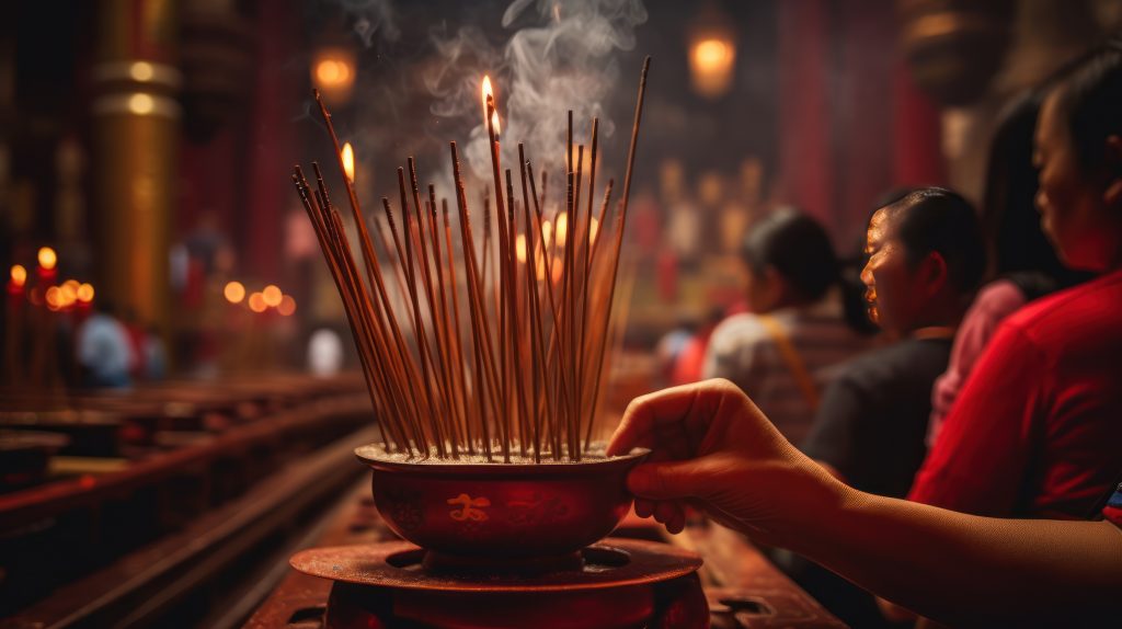 Temple offerings for Summer Solstice in China