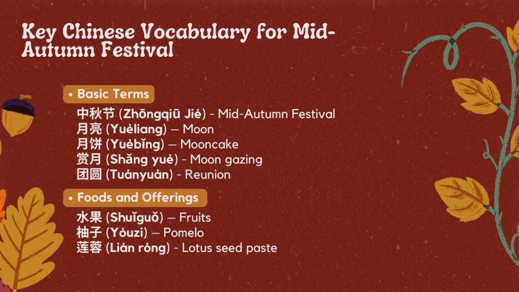 Chinese Vocabluary for Mid-Autumn Festival I