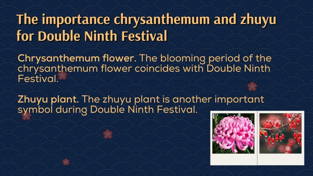 Chrysanthemum and Zhuyu for Double Ninth Festival in China