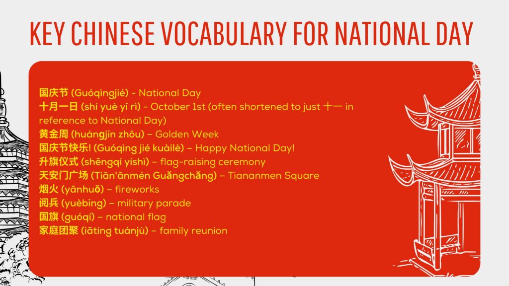 Key Chinese Vocabulary for National Day